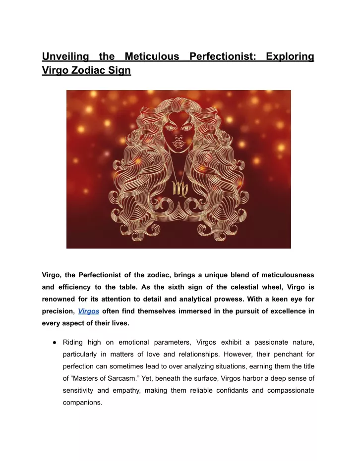 PPT Unveiling the Meticulous Perfectionist_ Exploring Virgo Zodiac