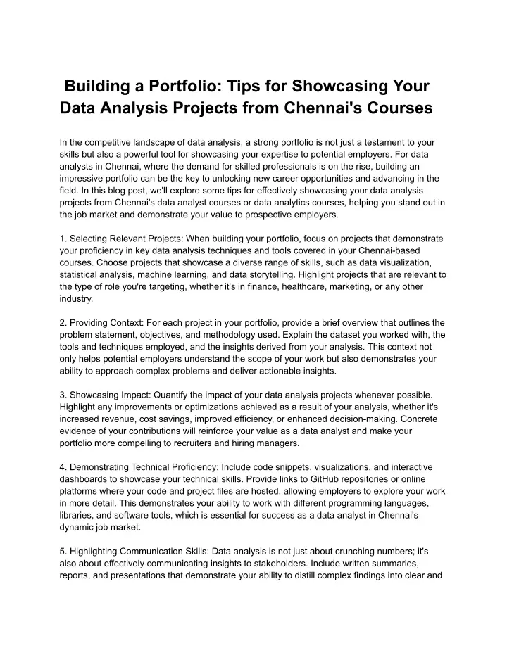 building a portfolio tips for showcasing your