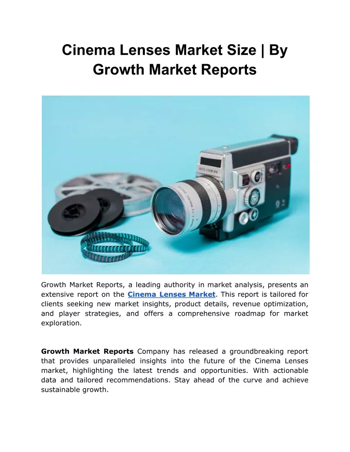 cinema lenses market size by growth market reports