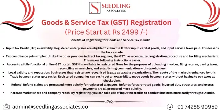 goods service tax gst registration price start
