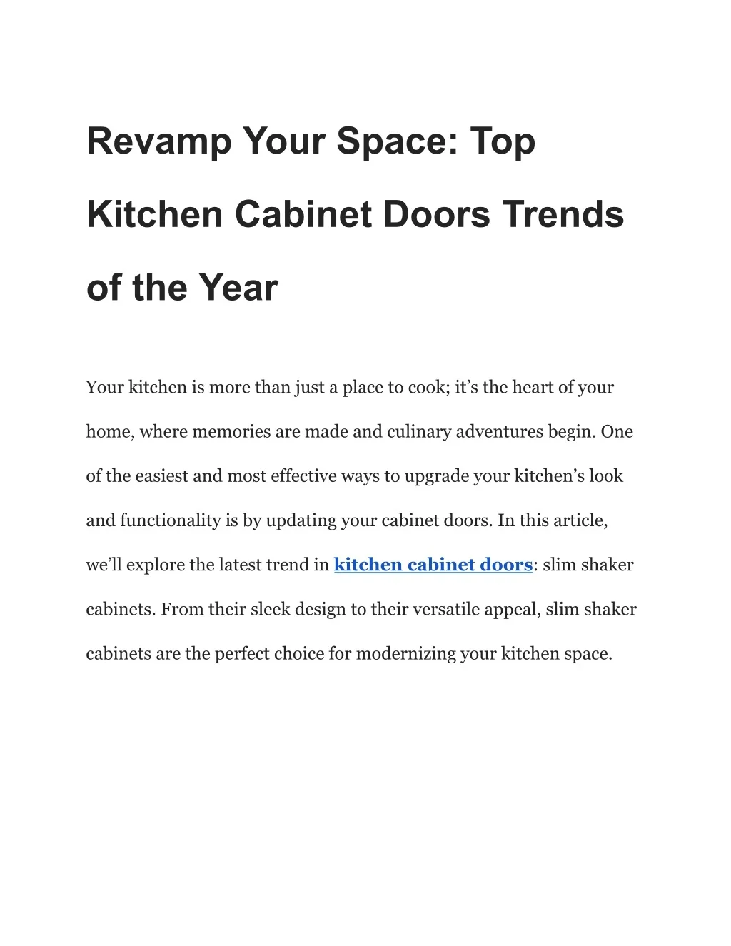 PPT - Revamp Your Space_ Top Kitchen Cabinet Doors Trends of the Year ...