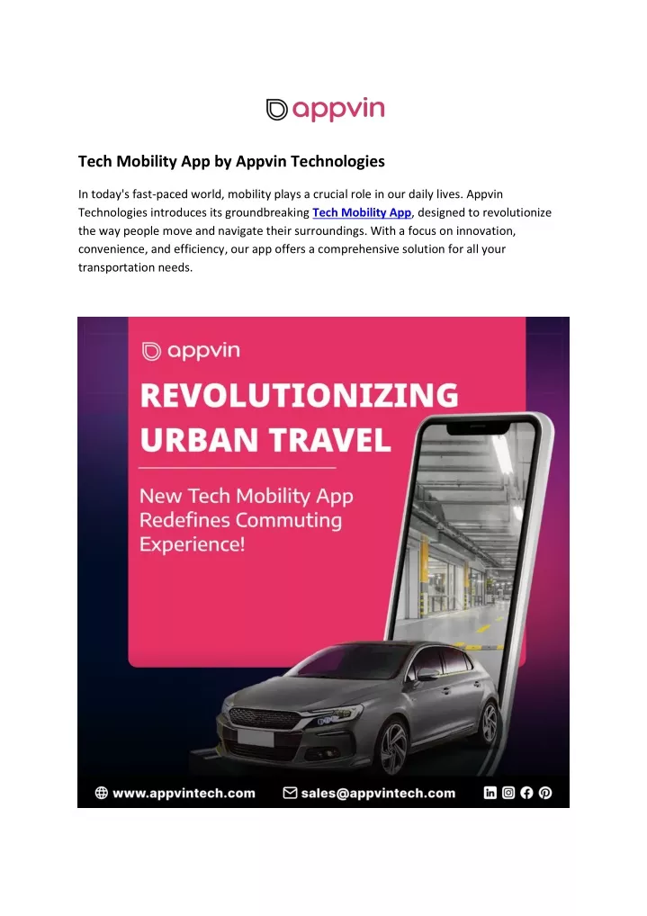 tech mobility app by appvin technologies