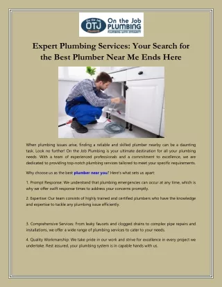 Expert Plumbing Services