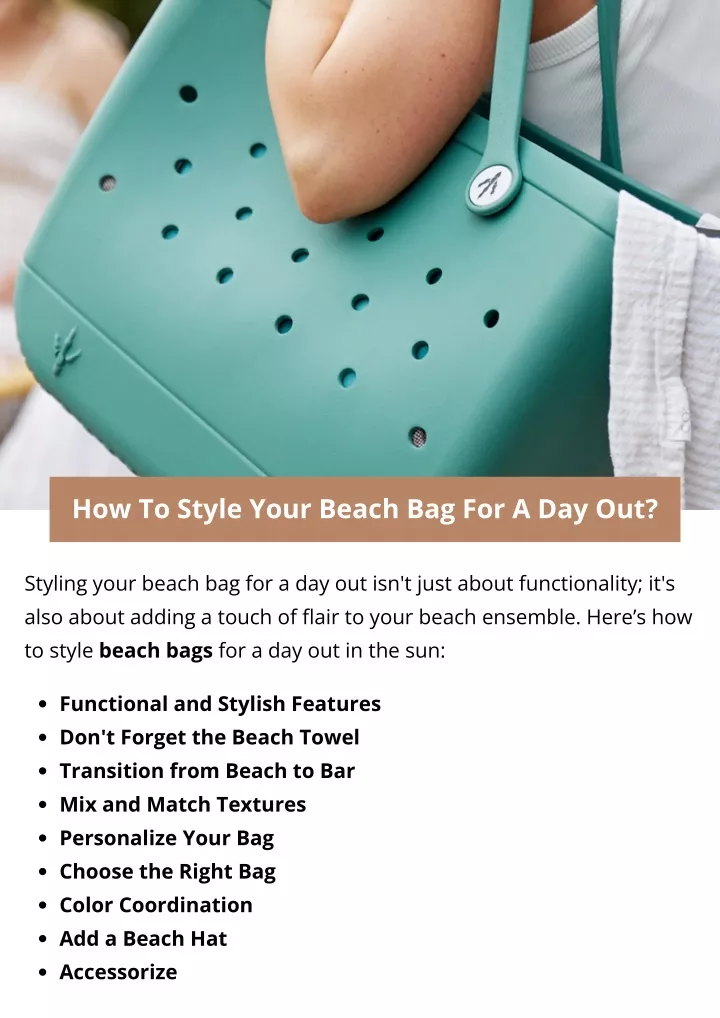 how to style your beach bag for a day out