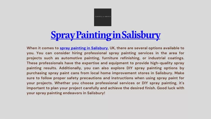 spray painting in salisbury