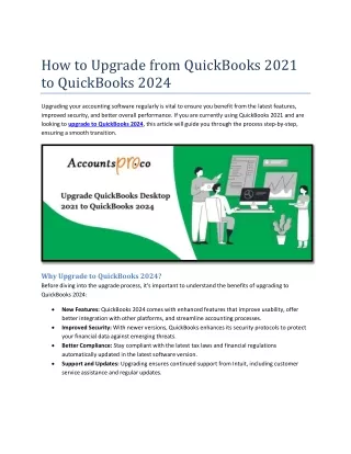 How to Upgrade from QuickBooks 2021 to QuickBooks 2024