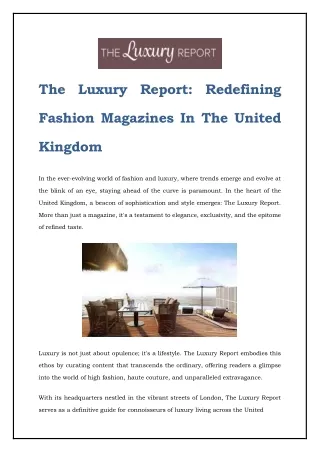 Get Luxury Fashion Magazine Today