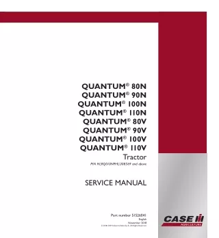 CASE IH Quantum 80N Tractor Service Repair Manual Instant Download (PIN HLRQ010NPHLU08569 and above)