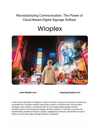 Revolutionizing Communication_ The Power of Cloud-Based Digital Signage Software