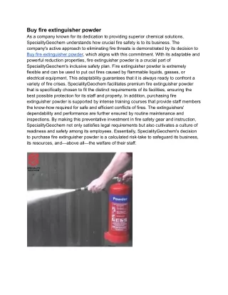 Buy fire extinguisher powder