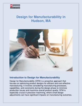 Design for Manufacturability in Hudson, MA