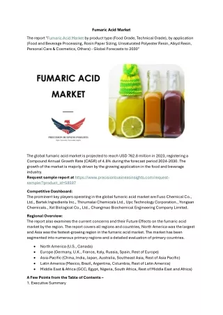 Fumaric Acid Market Size, Share, Growth Analysis 2024