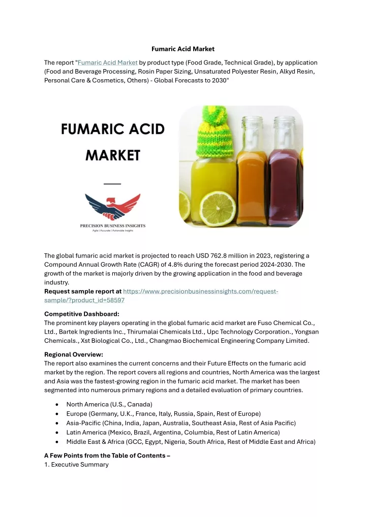 fumaric acid market