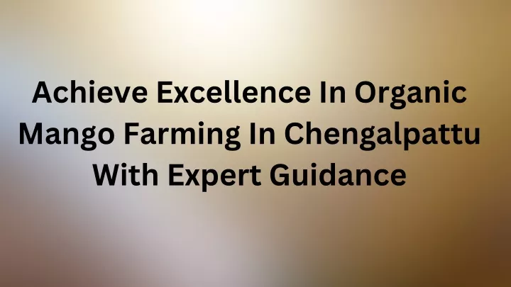 achieve excellence in organic mango farming