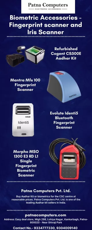 Biometrics Accessories - Fingerprint scanner and Iris Scanner