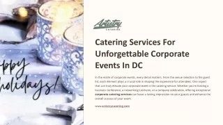 Professional Catering Services for Corporate Events