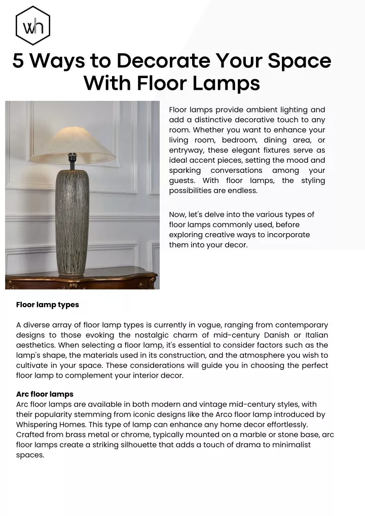 5 ways to decorate your space with floor lamps