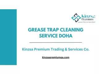 Grease Trap Cleaning Service Doha