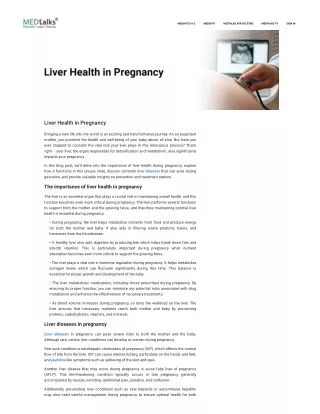 How Does Pregnancy Affect Liver Health and What Can Expectant Mothers Do to Main