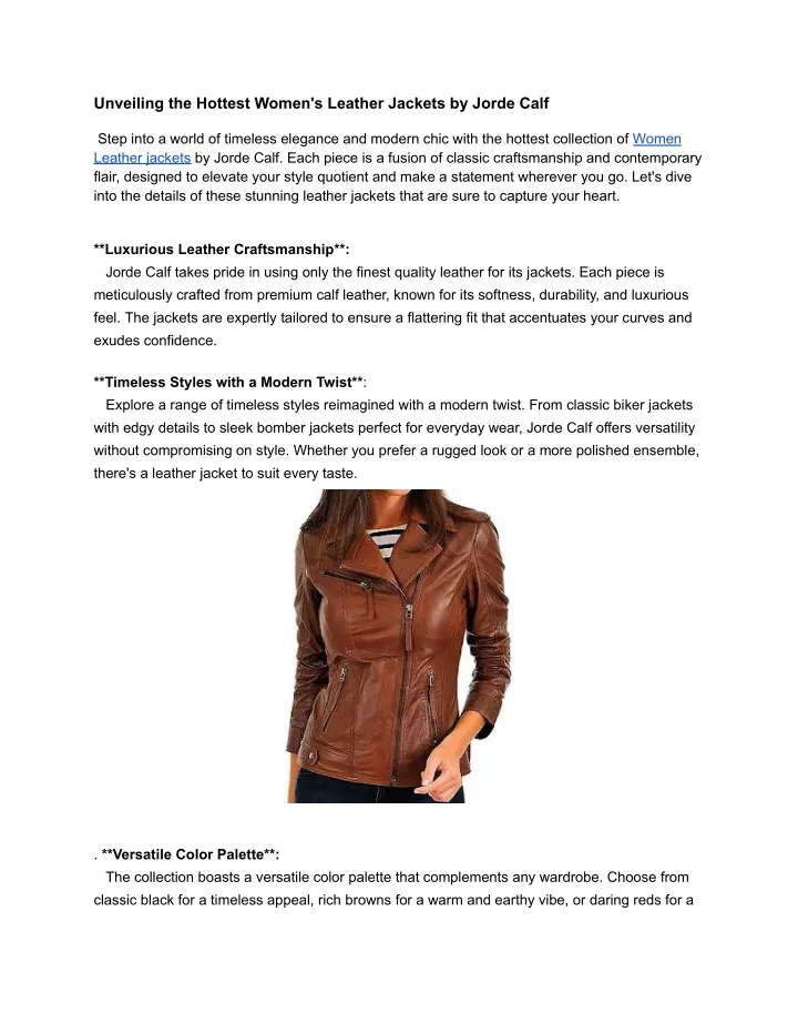 unveiling the hottest women s leather jackets