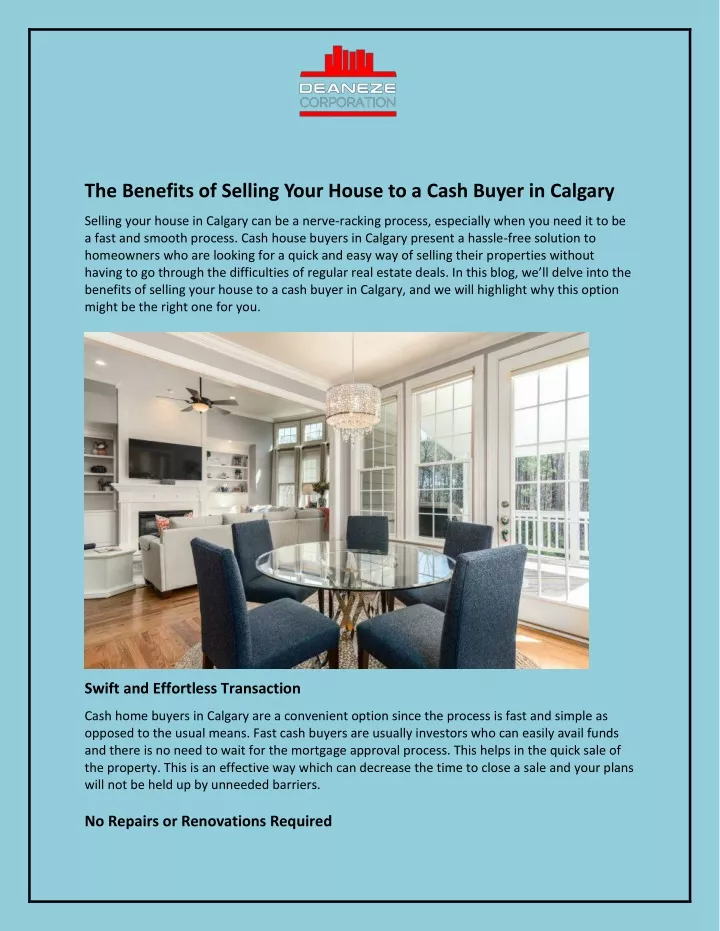 the benefits of selling your house to a cash