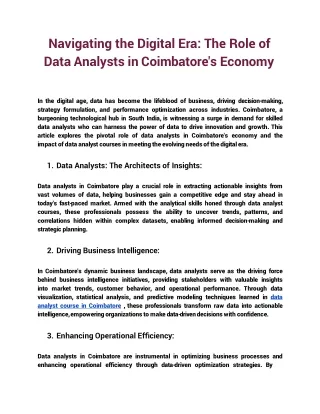 Navigating the Digital Era_ The Role of Data Analysts in Coimbatore's Economy