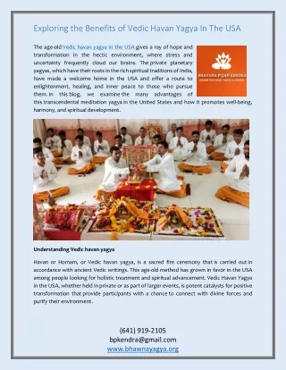 Exploring the benefits of vedic havan yagya in the USA