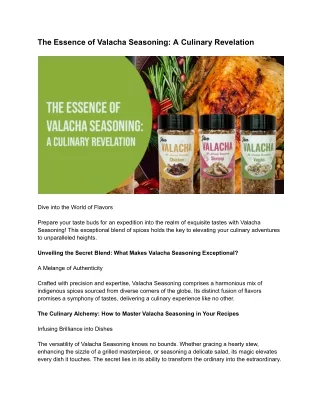 The Essence of Valacha Seasoning_ A Culinary Revelation