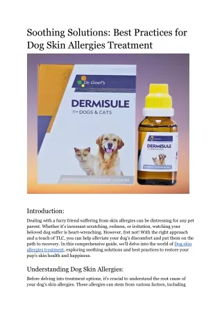 Soothing Solutions_ Best Practices for Dog Skin Allergies Treatment