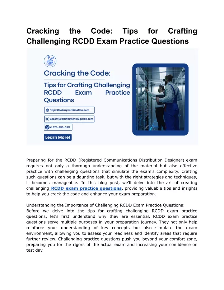 cracking challenging rcdd exam practice questions