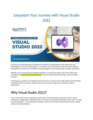 Jumpstart Your Journey with Visual Studio 2022