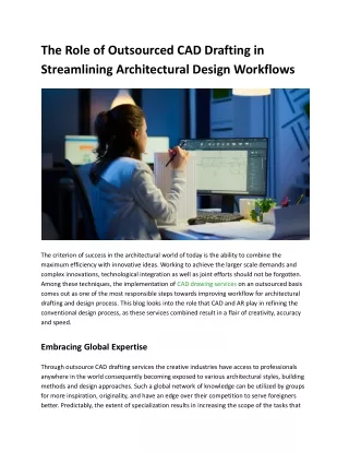 The Role of Outsourced CAD Drafting in Streamlining Architectural Designing