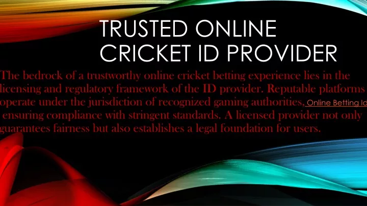 trusted online cricket id provider
