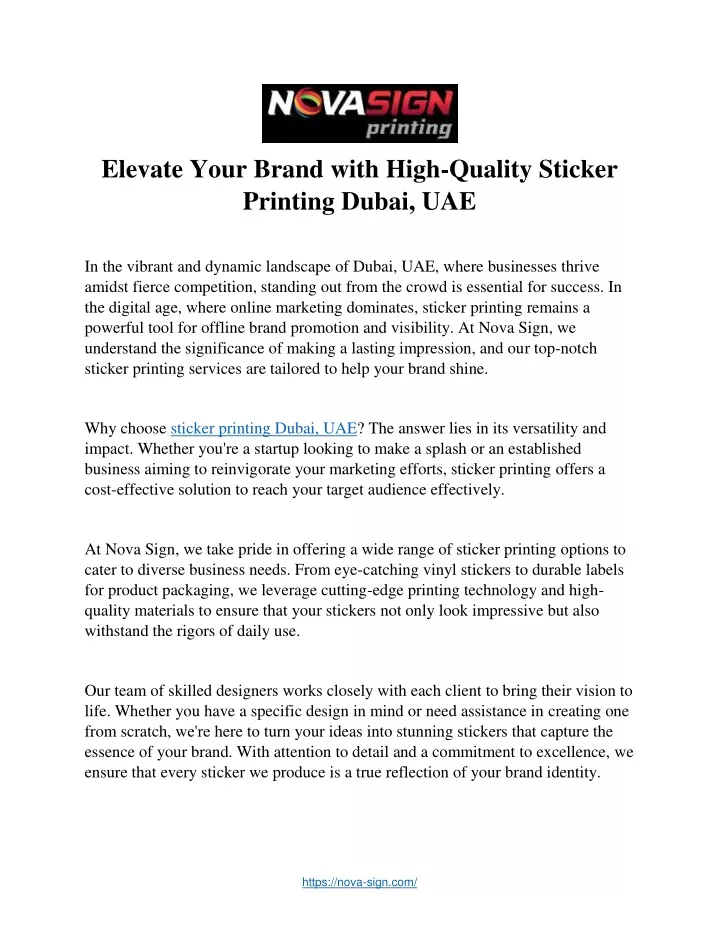 elevate your brand with high quality sticker