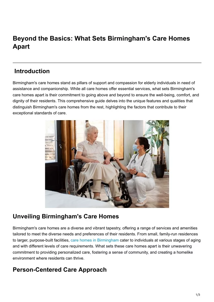 beyond the basics what sets birmingham s care