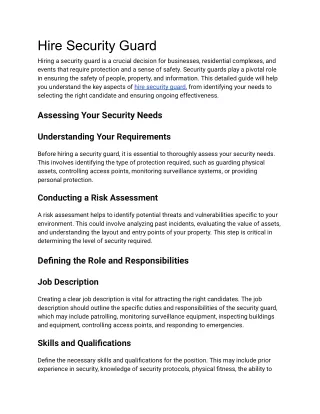 hire security guard