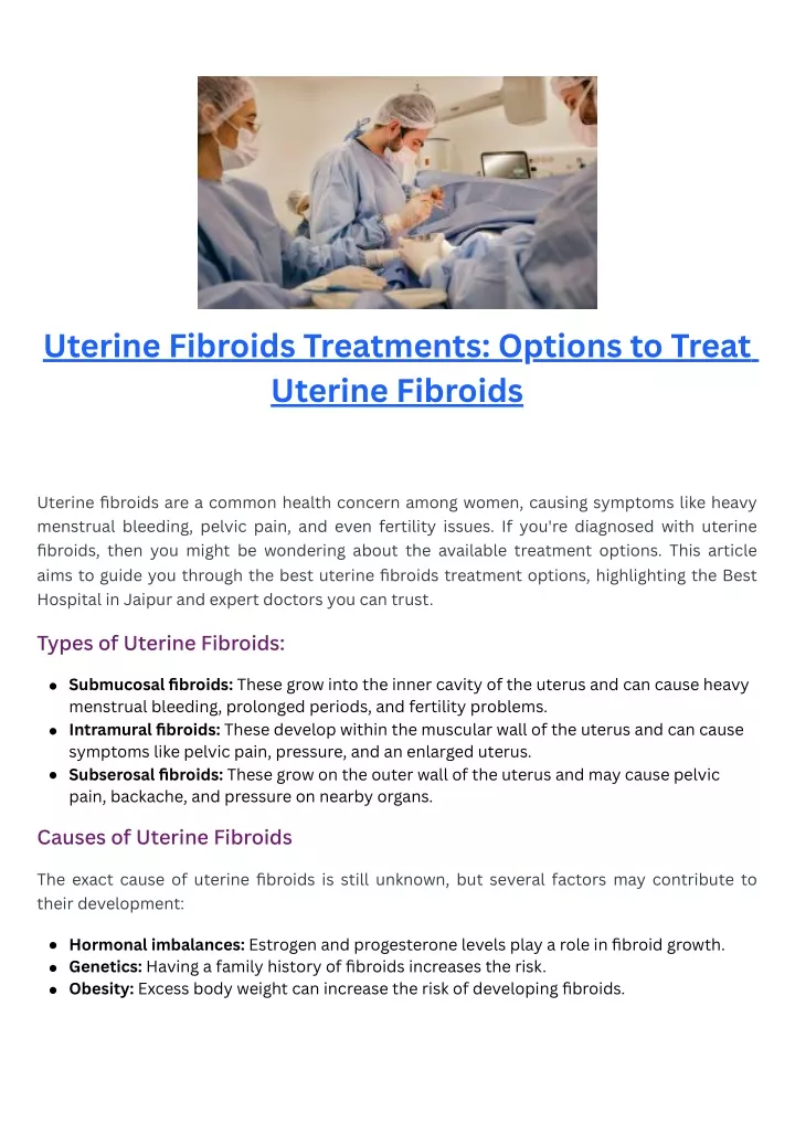 uterine fibroids treatments options to treat