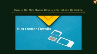 How to Get Sim Owner Details with Paksim Ga Online
