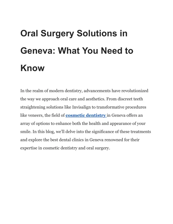 oral surgery solutions in