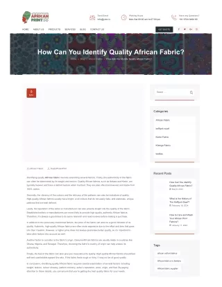 How Can You Identify Quality African Fabric?