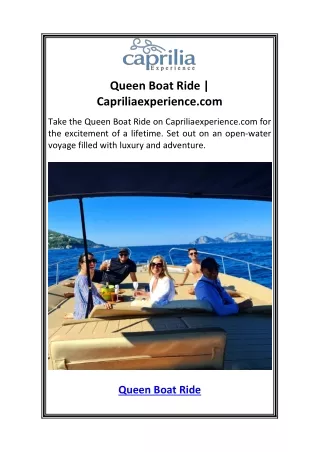 Queen Boat Ride  Capriliaexperience.com