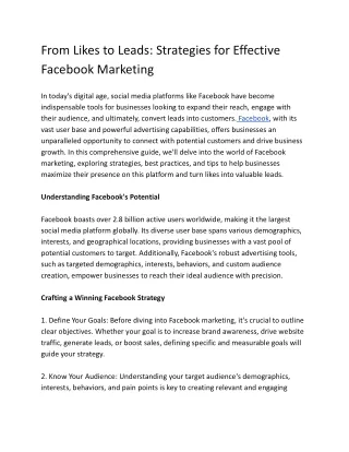 From Likes to Leads_ Facebook Marketing