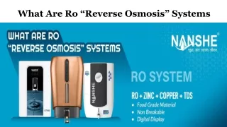 What Are Ro “Reverse Osmosis” Systems