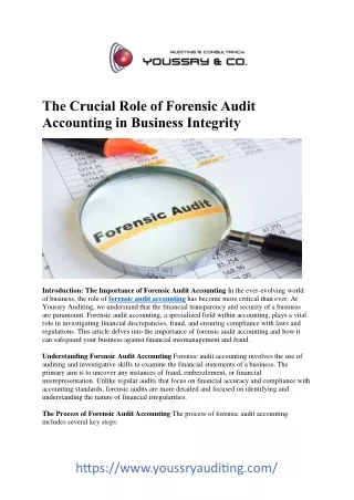 Navigating the Complexities of Forensic Audit Accounting