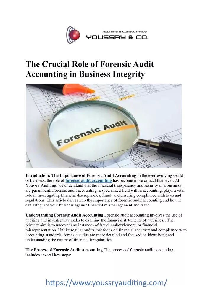 the crucial role of forensic audit accounting