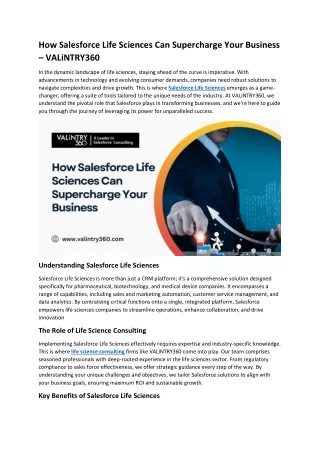 How Salesforce Life Sciences Can Supercharge Your Business