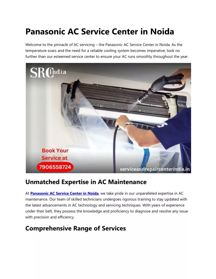 panasonic ac service center in noida