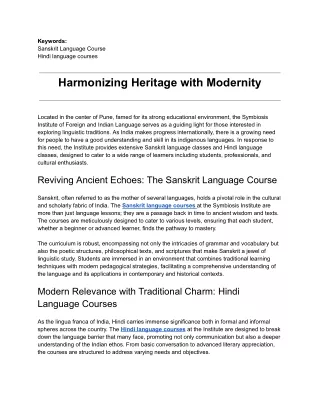 Harmonizing Heritage with Modernity