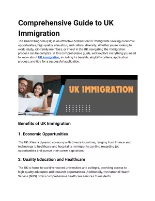 Comprehensive Guide to UK Immigration