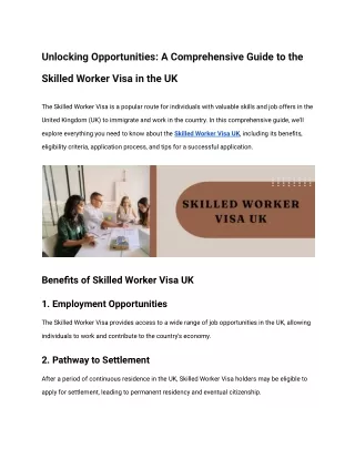 Unlocking Opportunities_ A Comprehensive Guide to the Skilled Worker Visa in the UK